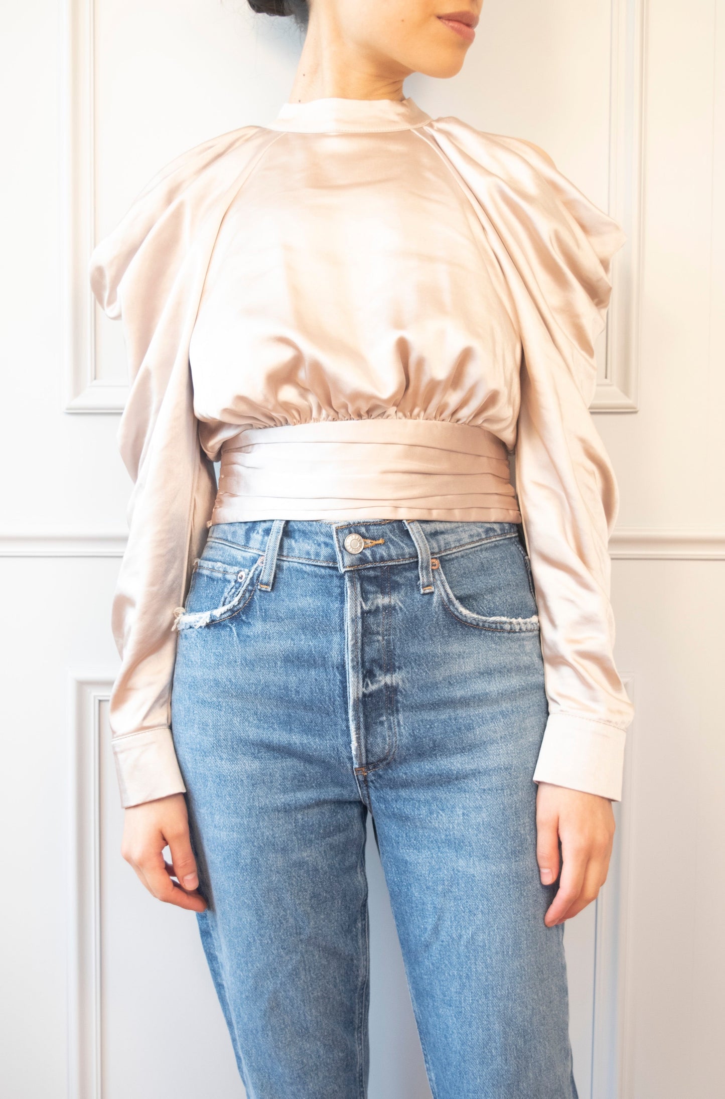BLUSA PREMIUM MANGA DRAPEADA