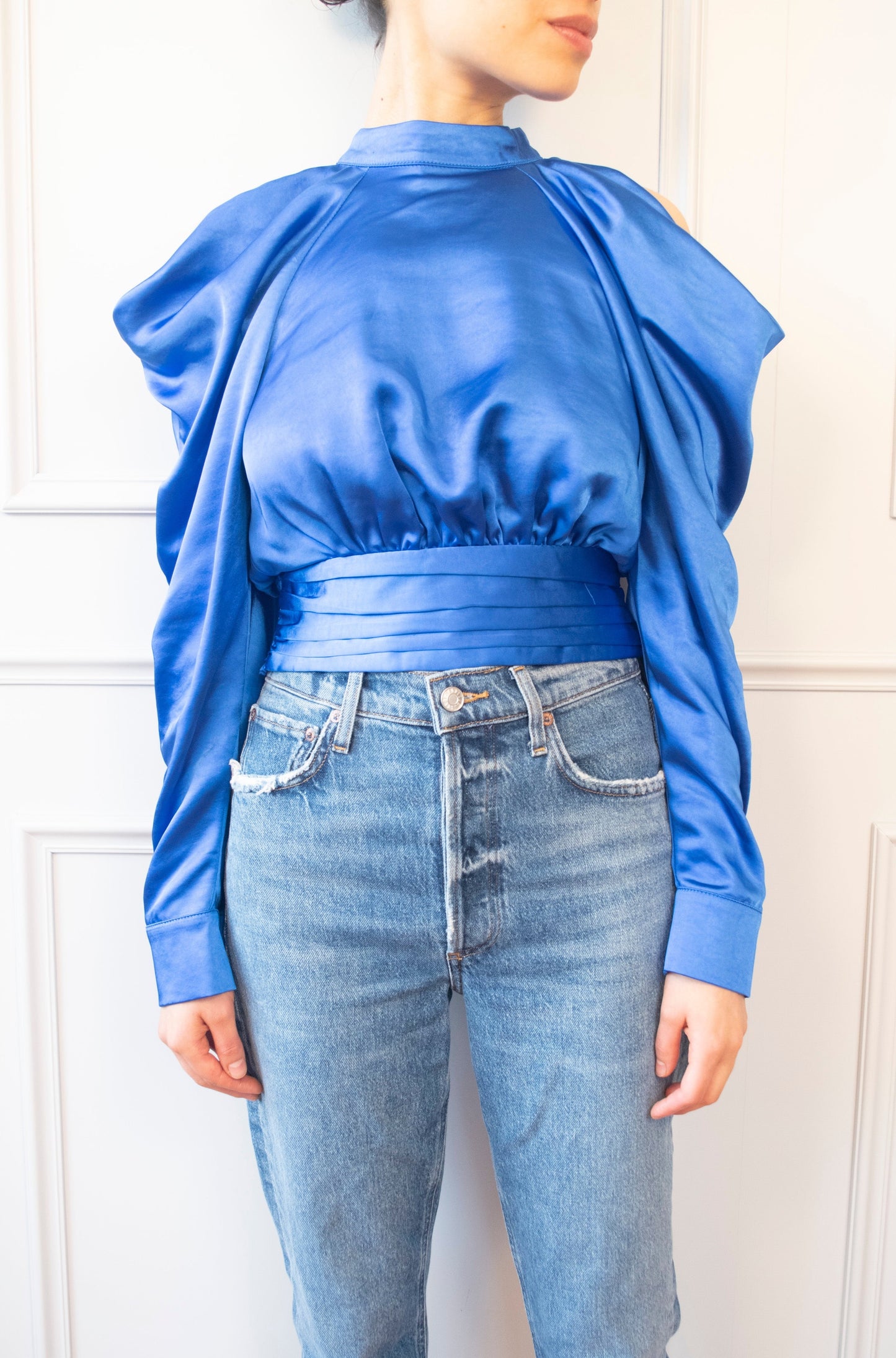 BLUSA PREMIUM MANGA DRAPEADA