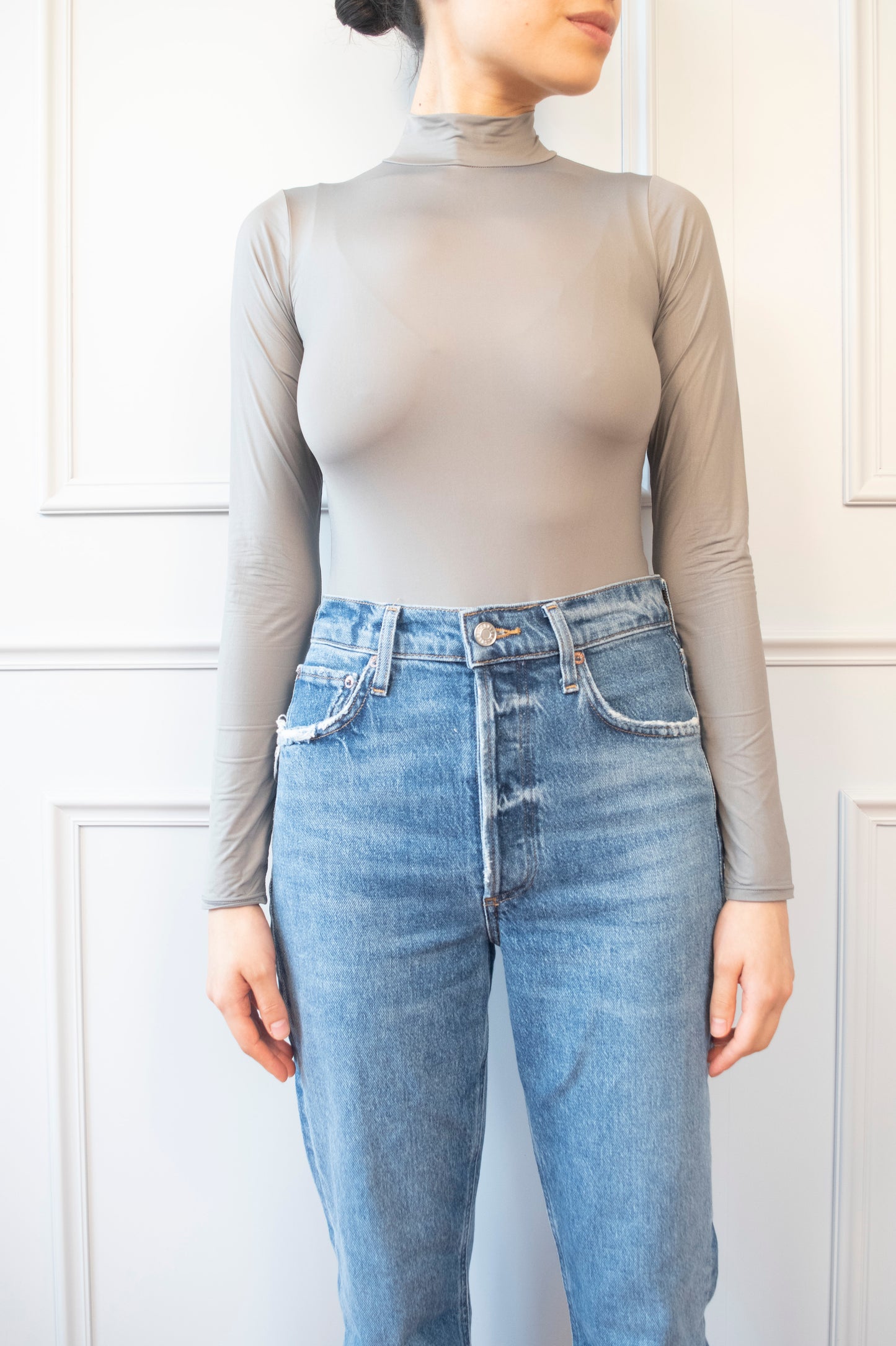 BODY PREMIUM METALICO CUELLO MOCK MANGA LARGA