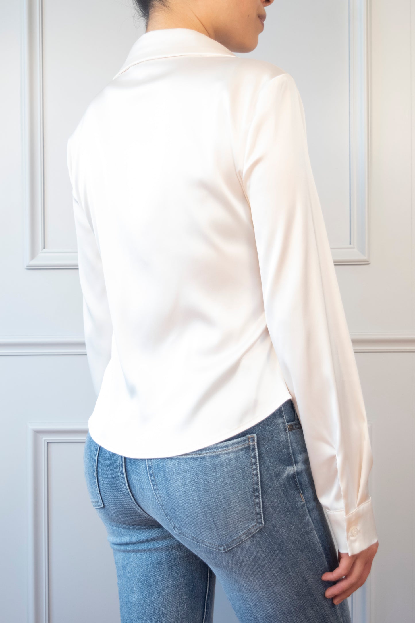 CAMISA SATIN FRUNCE
