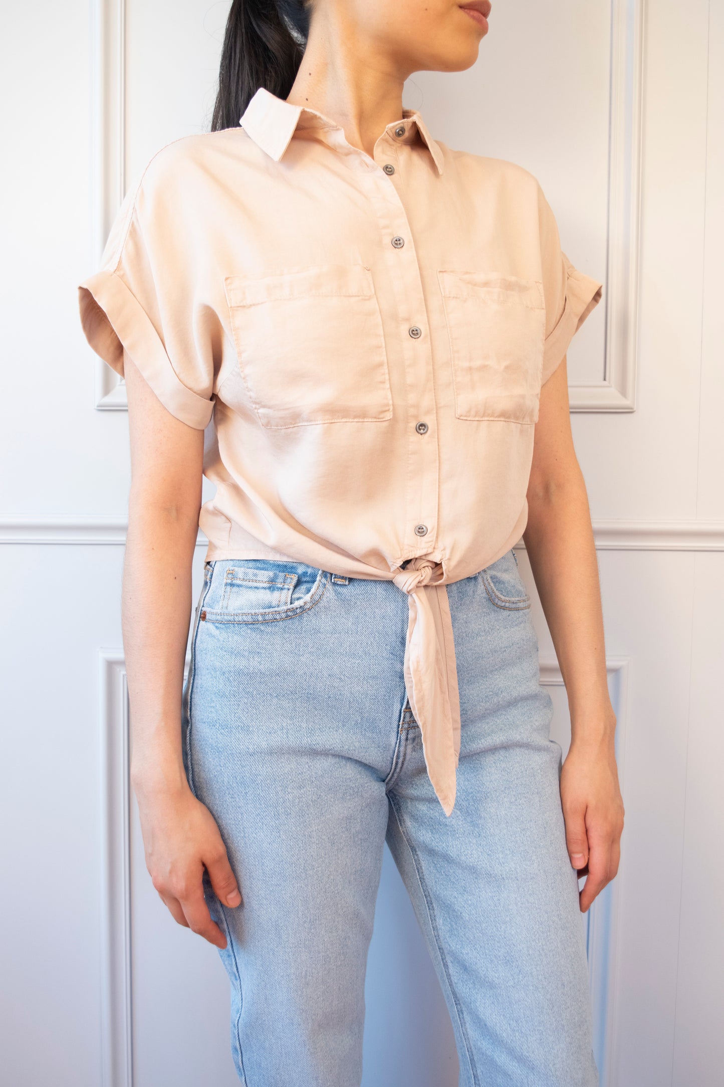 CAMISA CROP TENCEL