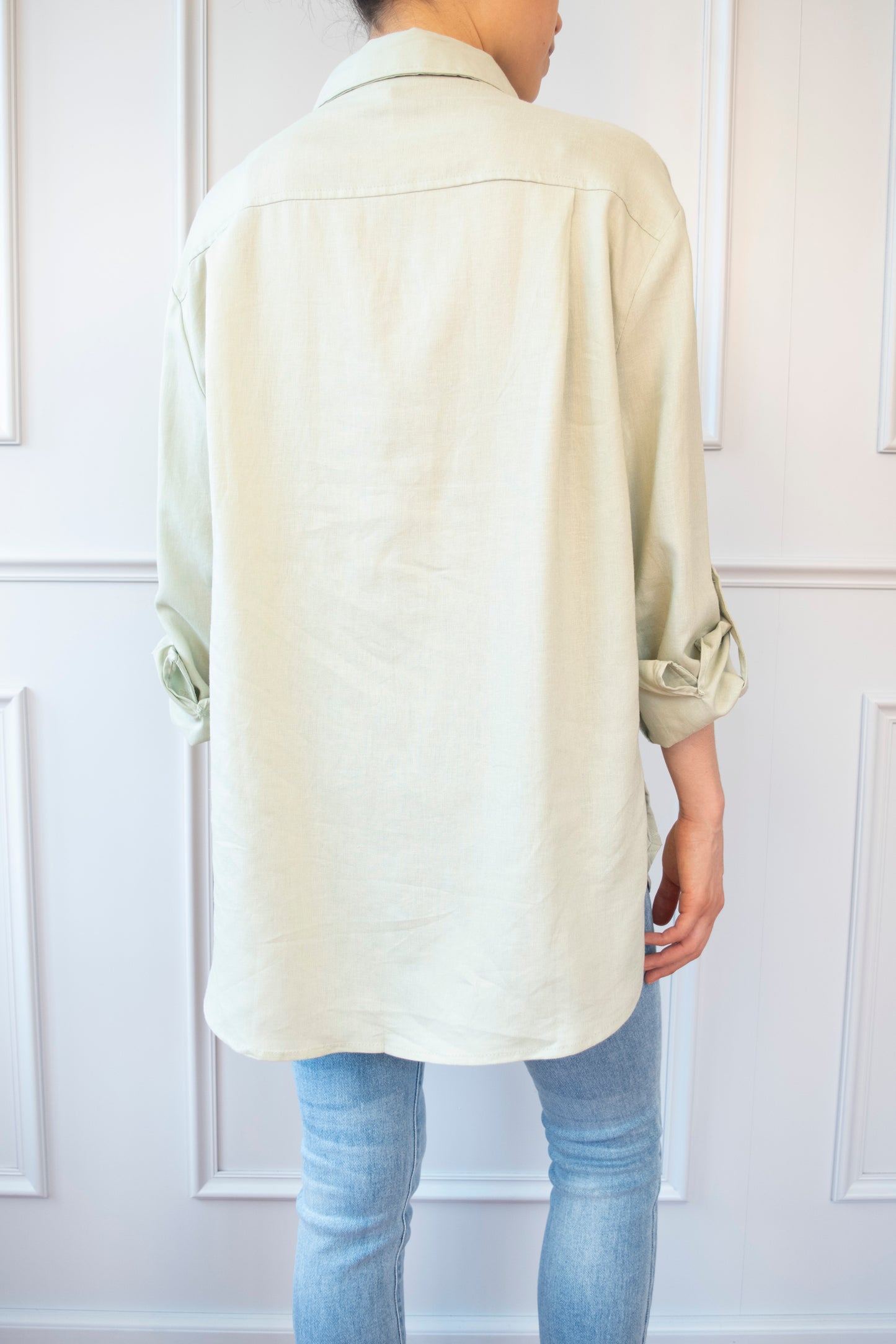 CAMISA LINO MANGA ENROLLABLE