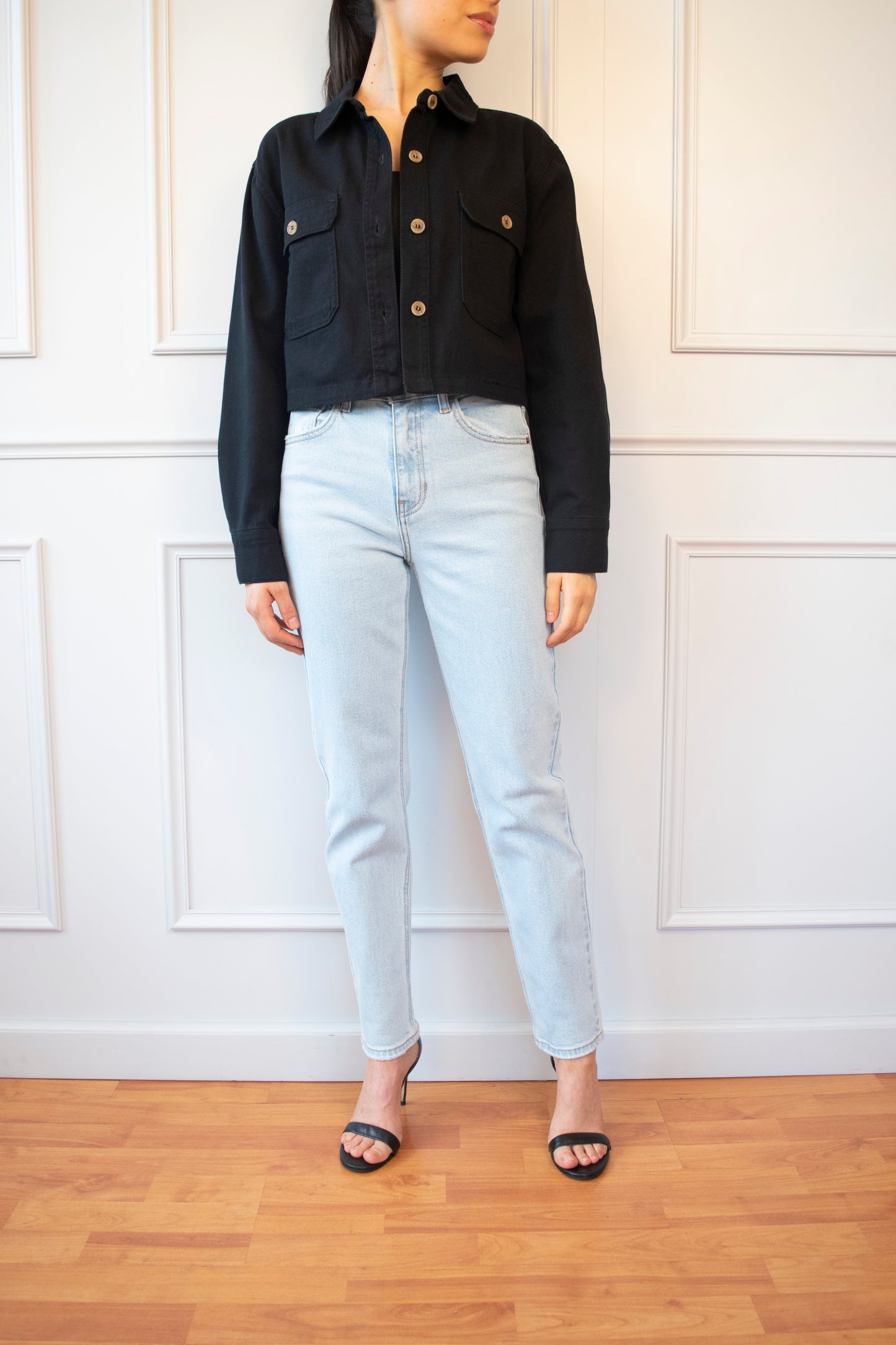 SOBRECAMISA CROP DENIM
