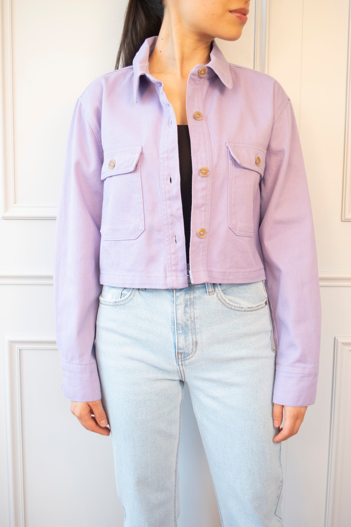 SOBRECAMISA CROP DENIM