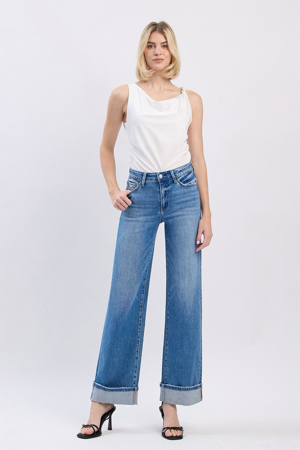 JEANS PIERNA ANCHA 31" MEZCLILLA PREMIUM