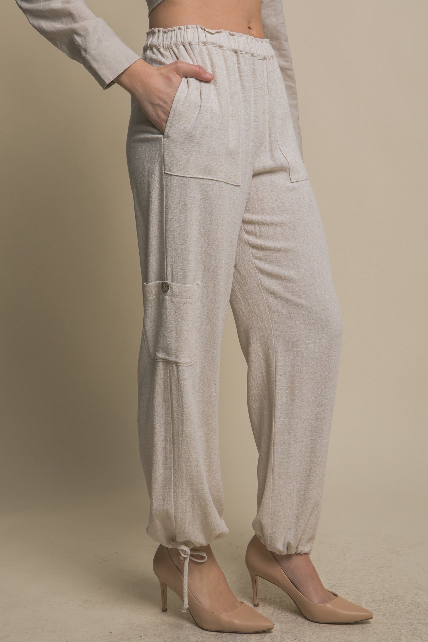 PANTALON LINO TEXTURA CARGO