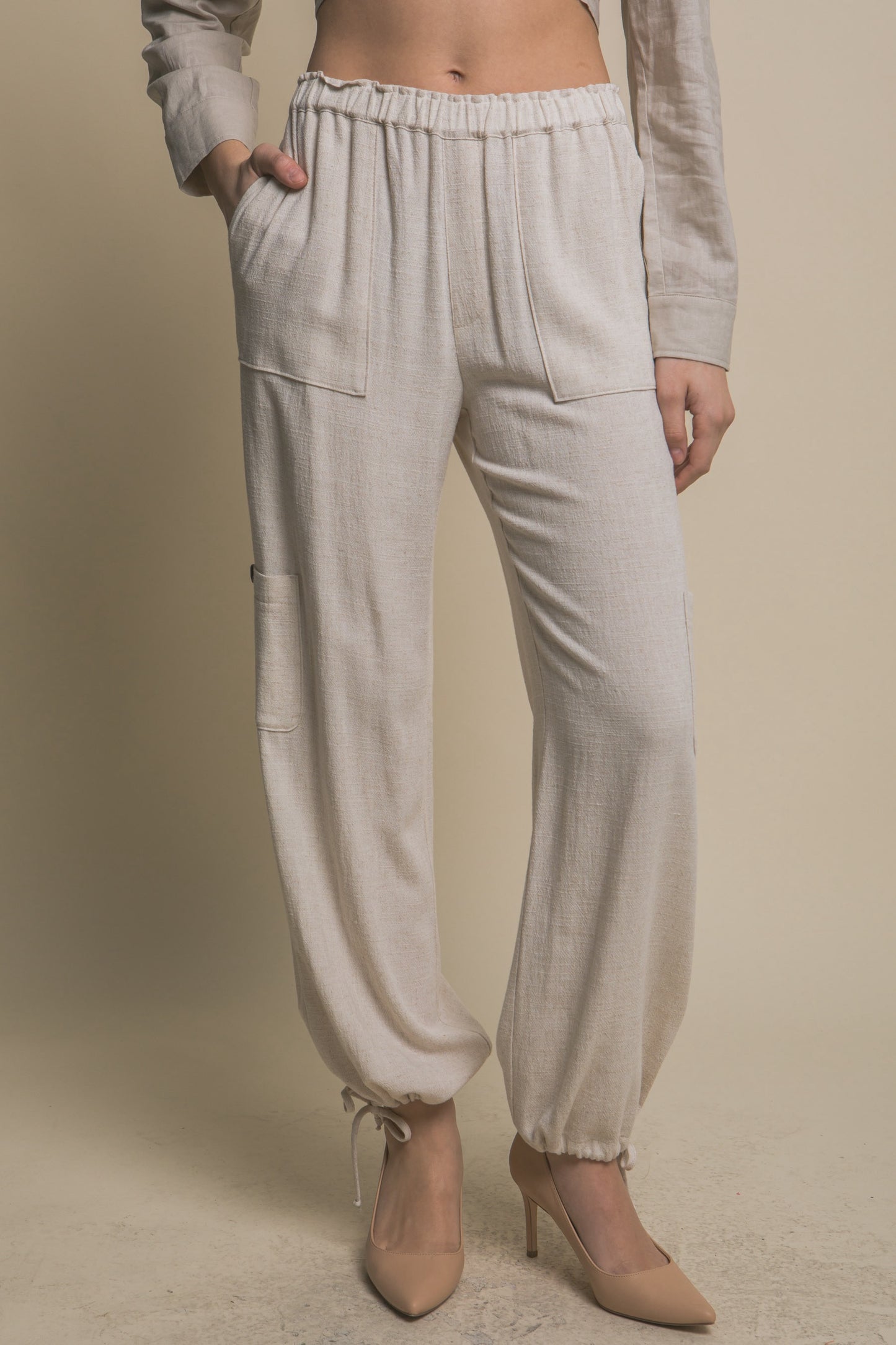 PANTALON LINO TEXTURA CARGO