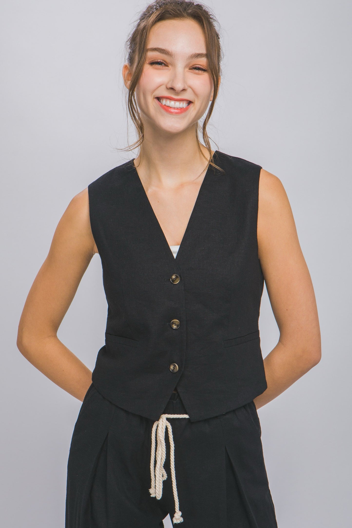 CHALECO LINO CLASICO