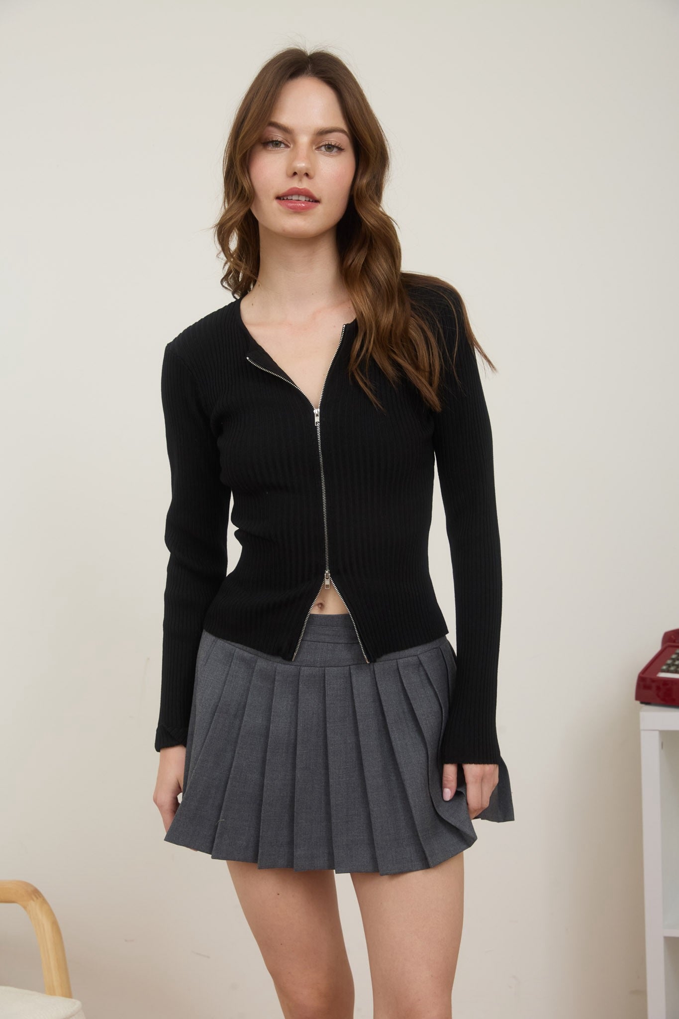 CARDIGAN CIERRE FIBRA NATURAL