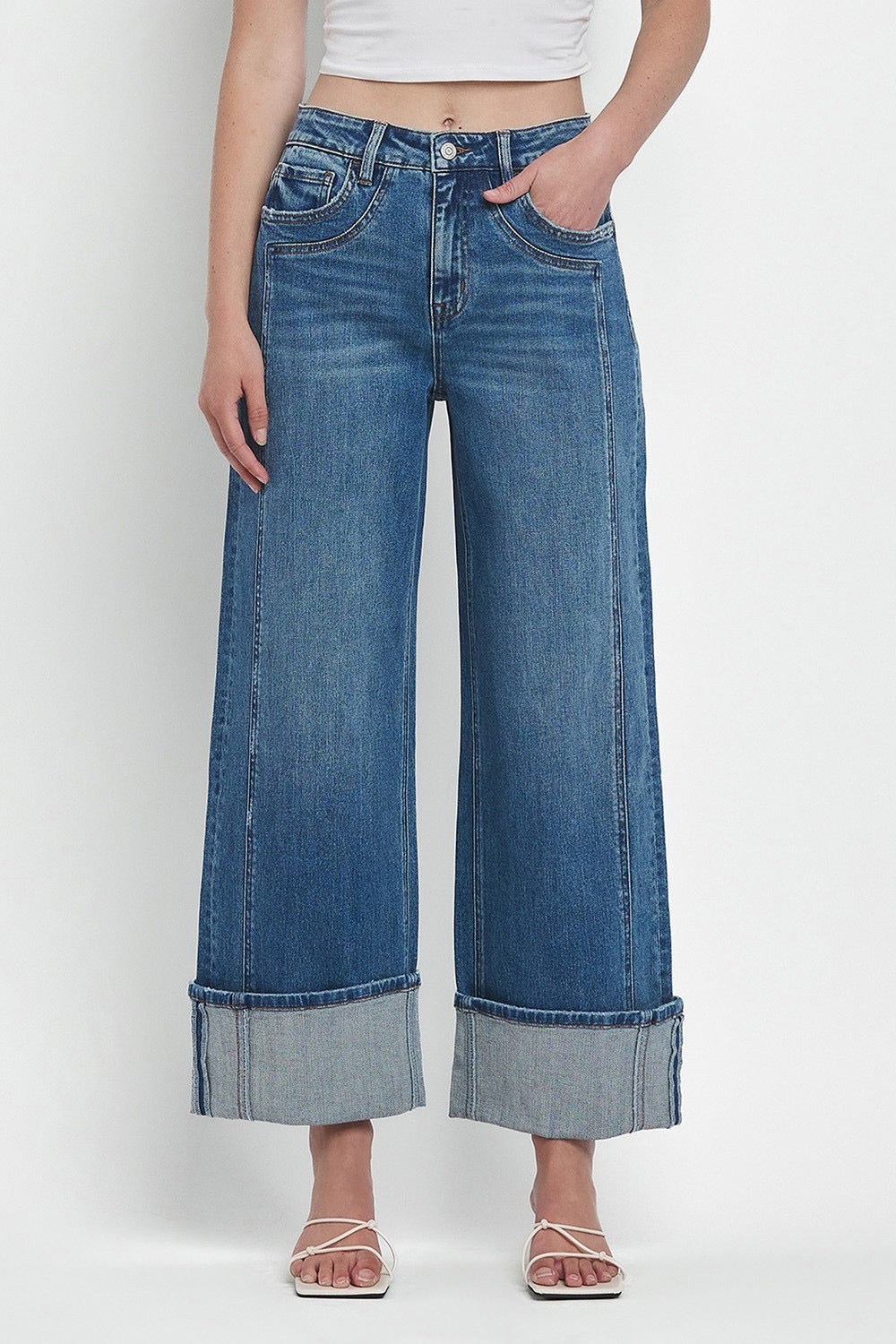 JEANS PIERNA ANCHA 28" MEZCLILLA PREMIUM