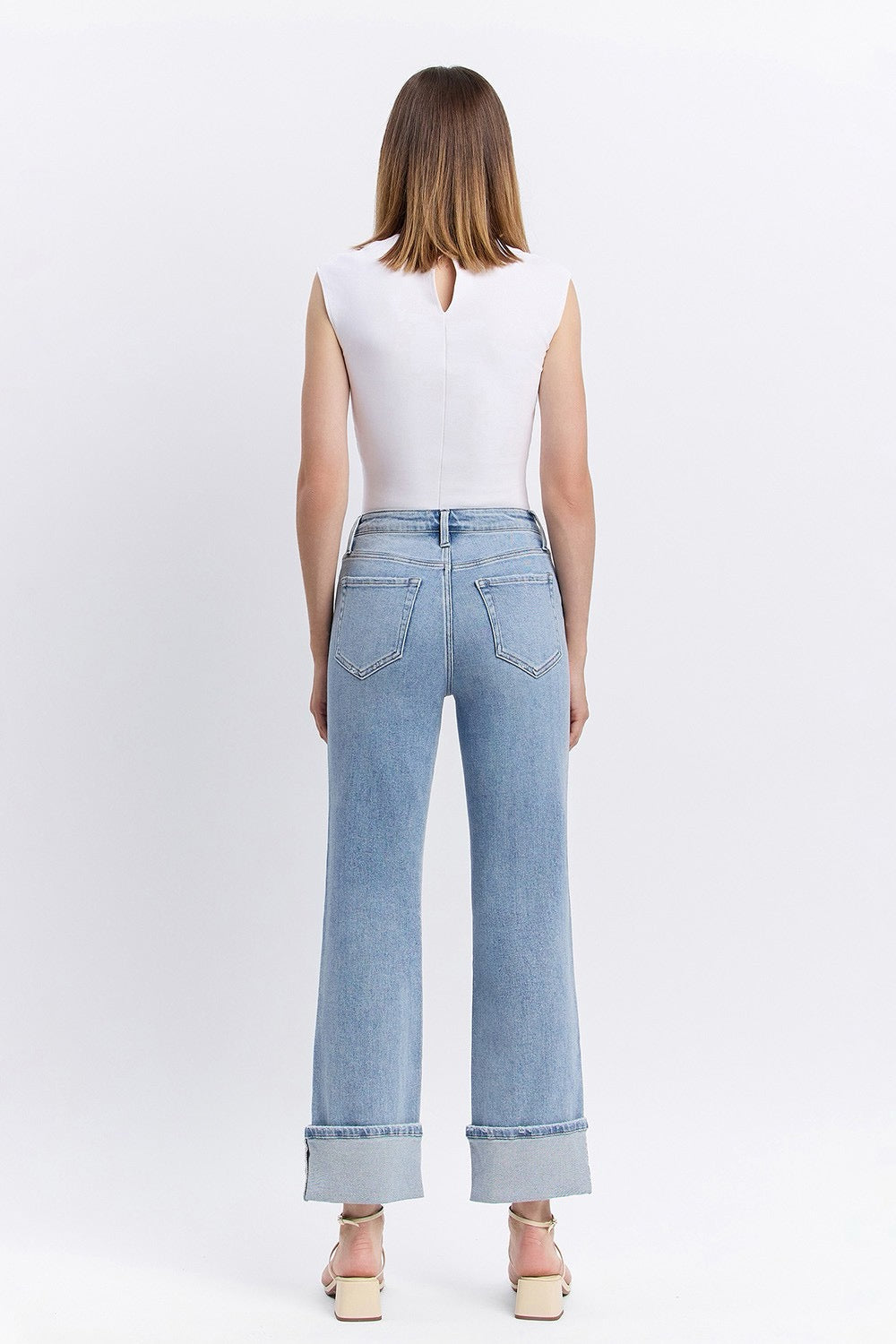 JEANS PIERNA ANCHA SLIM 28" MEZCLILLA PREMIUM