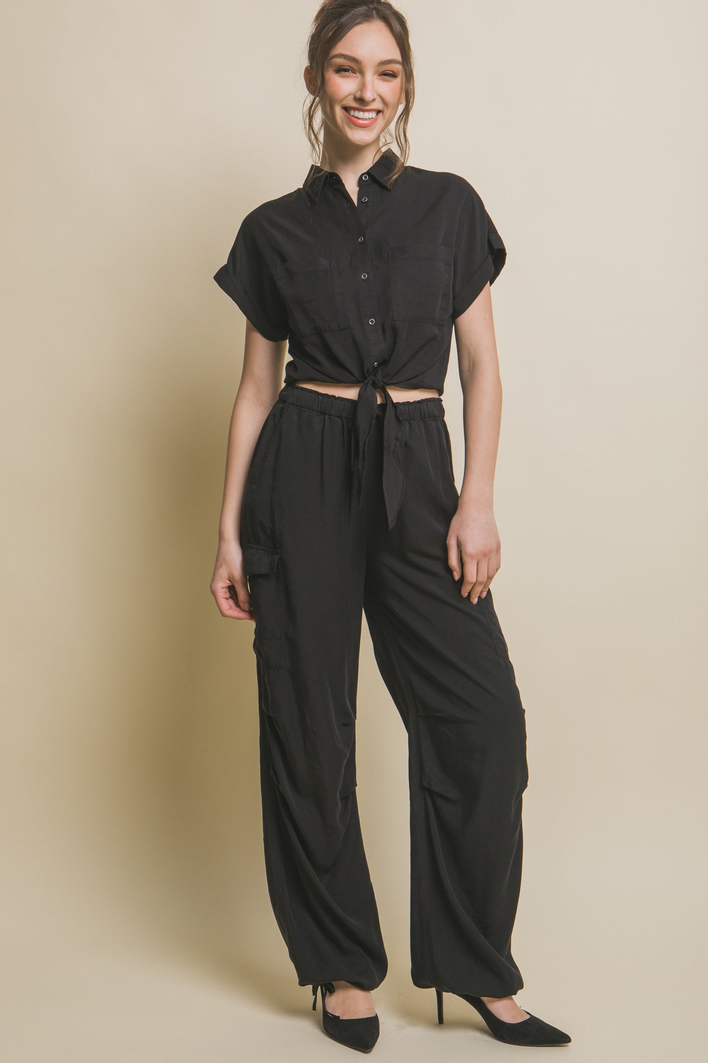 PANTALON CARGO AJUSTABLE TENCEL