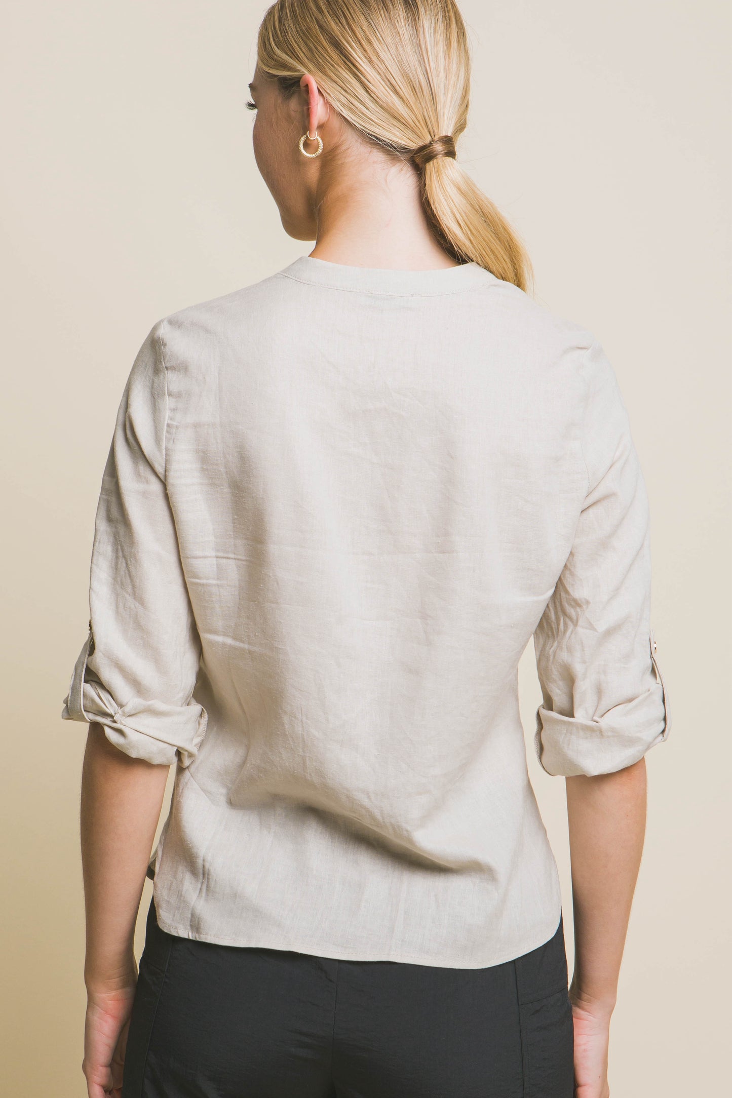 CAMISA LINO CUELLO V