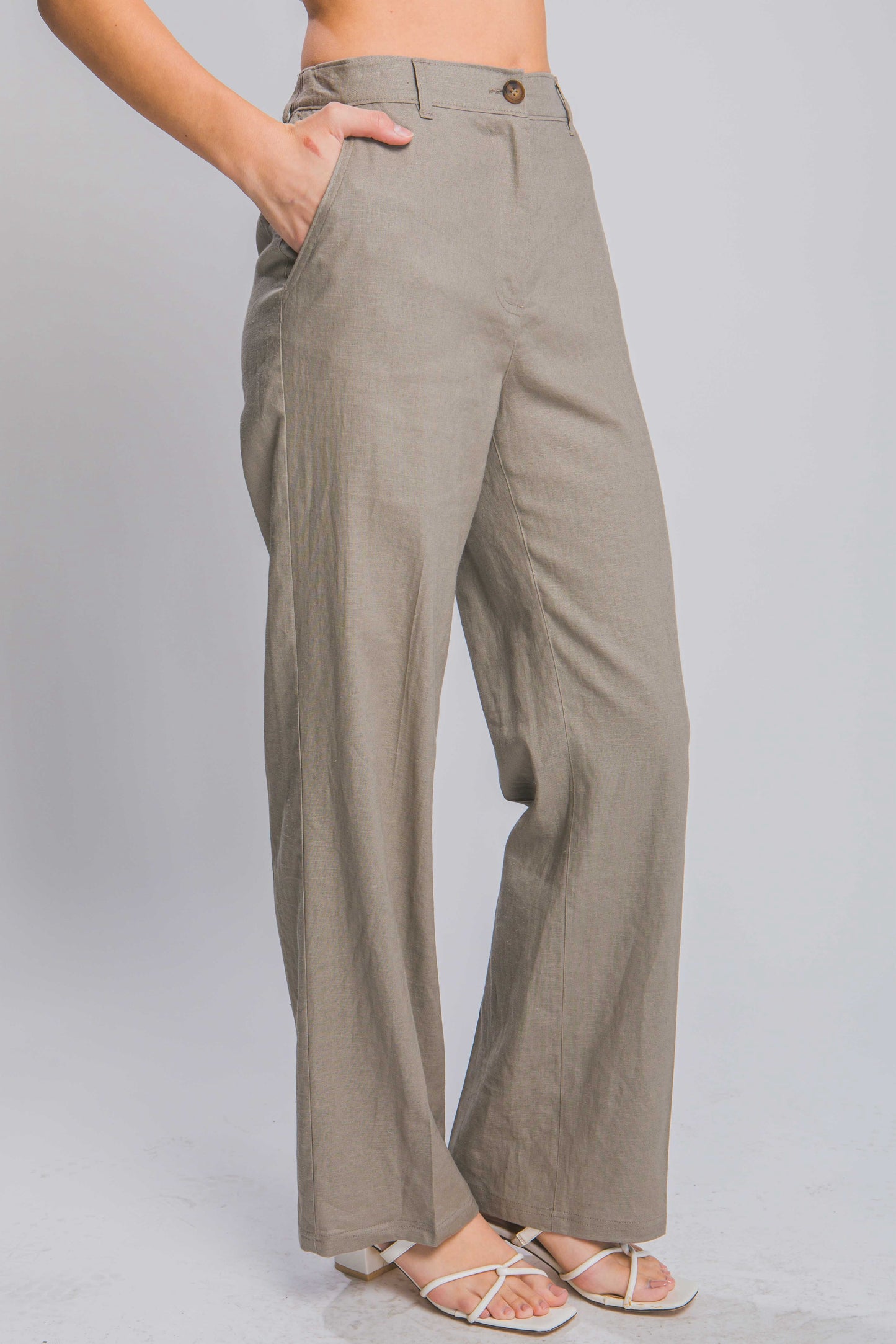 PANTALON LINO TIRO ALTO RECTO