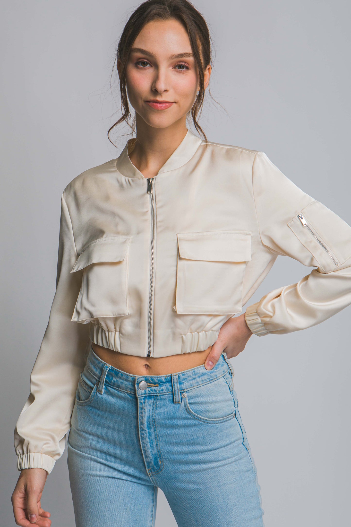 CHAMARRA BOMBER SATIN