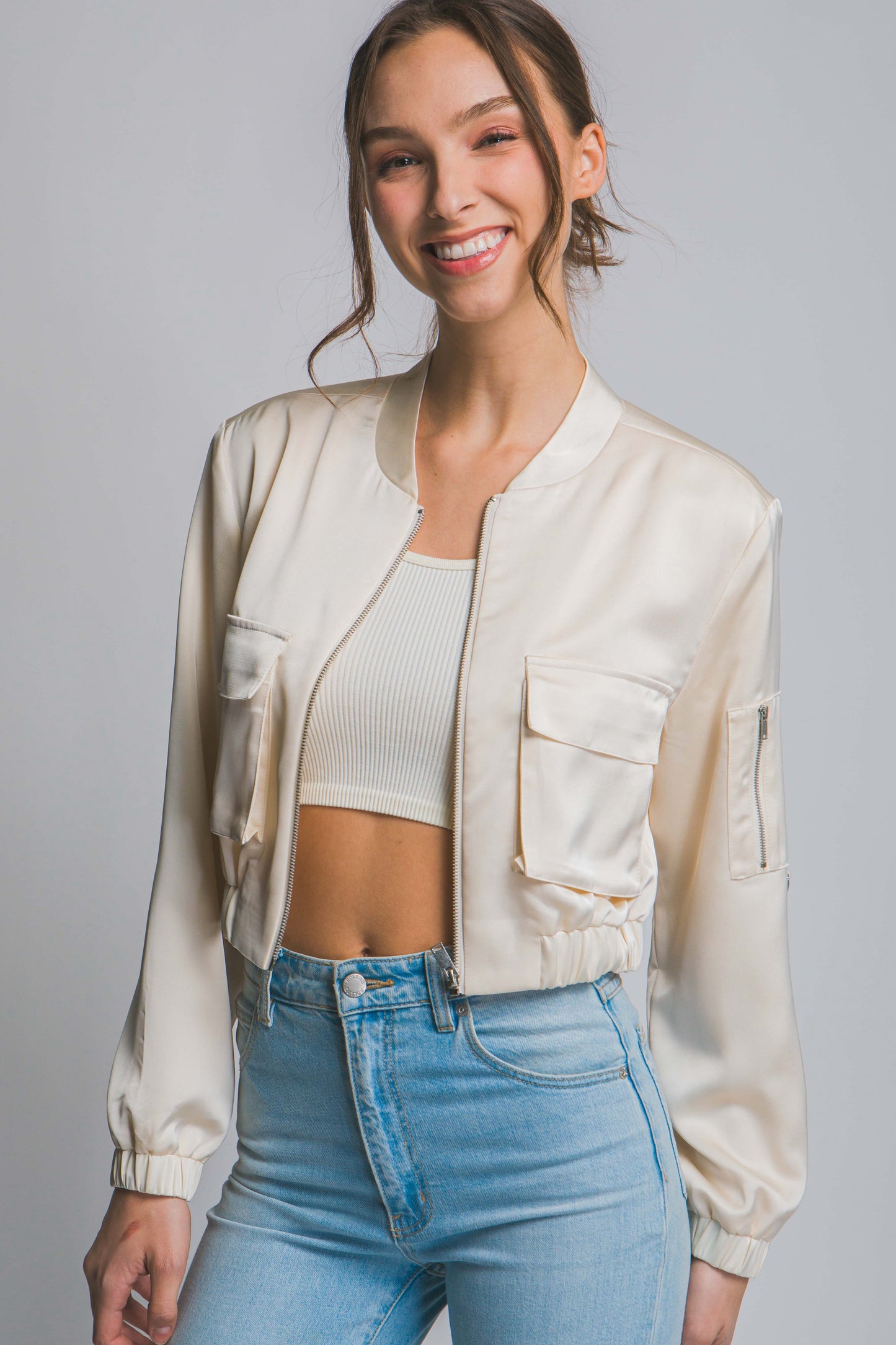 CHAMARRA BOMBER SATIN