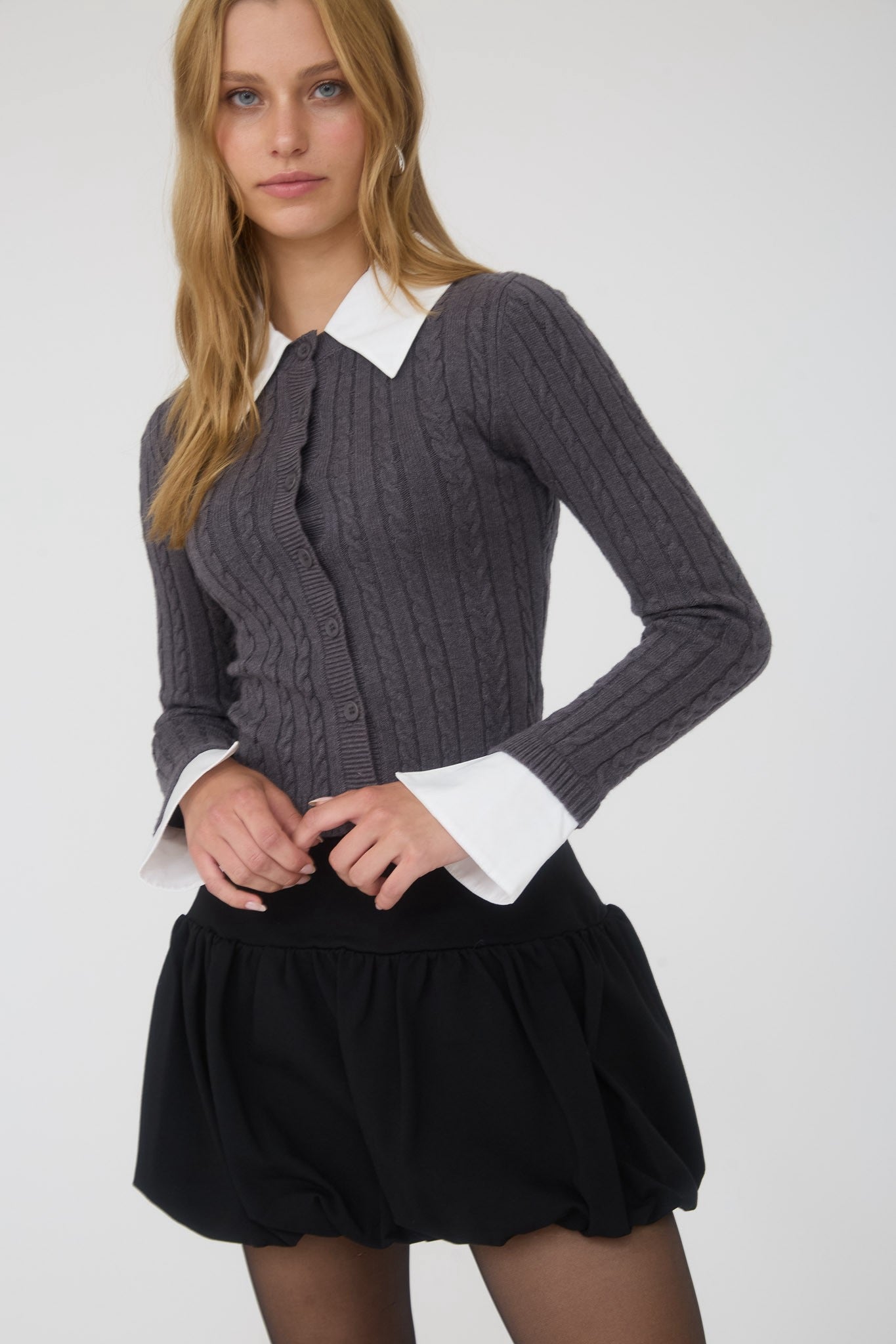CARDIGAN MEZCLA CON CAMISA