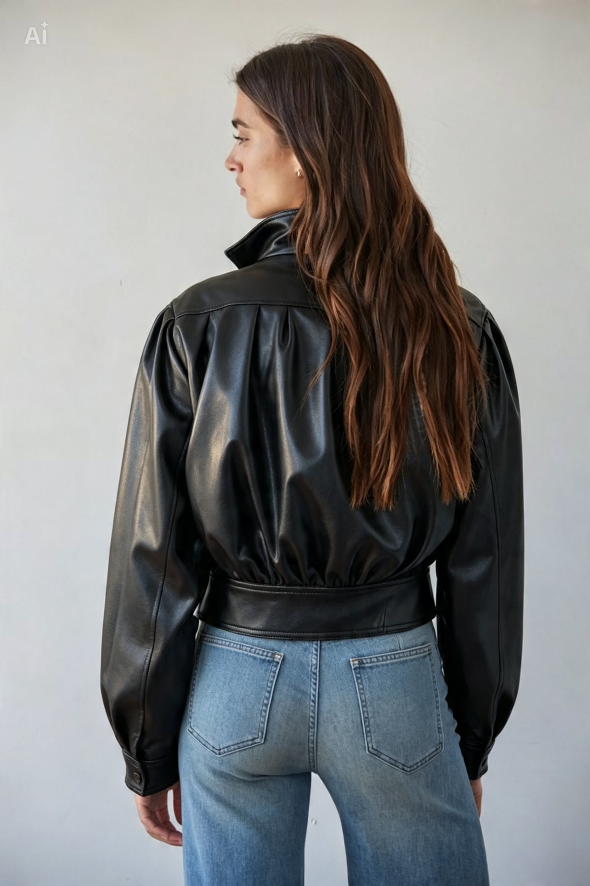 CHAMARRA BOMBER EFECTO PIEL