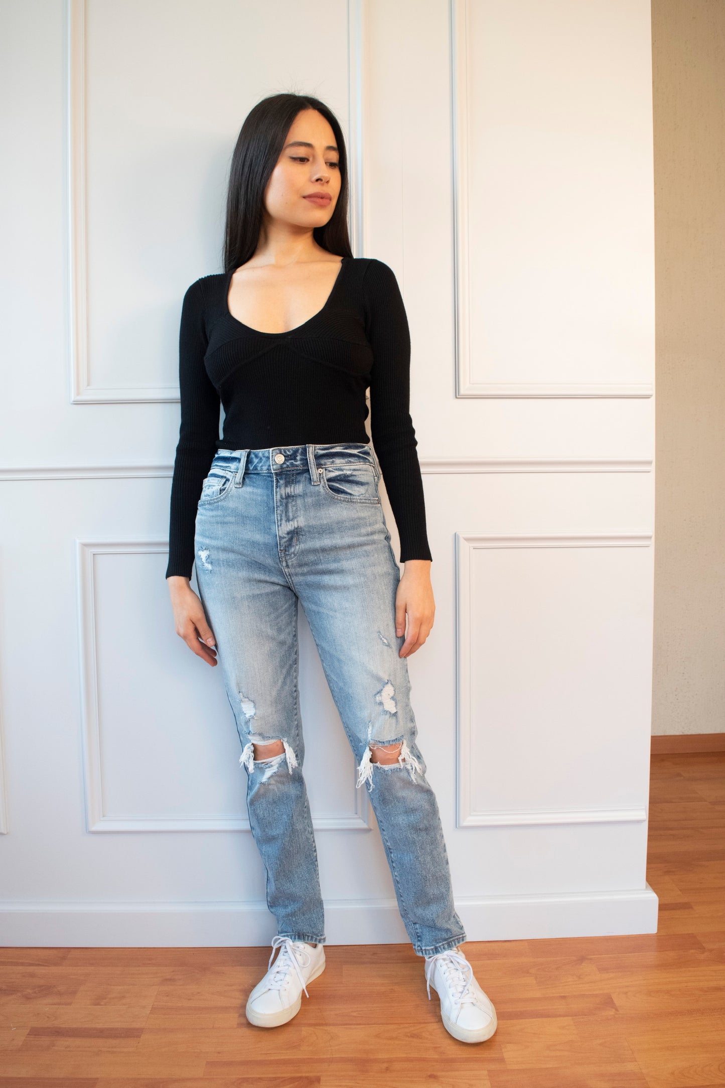 JEANS PREMIUM MOM TIRO SUPER ALTO