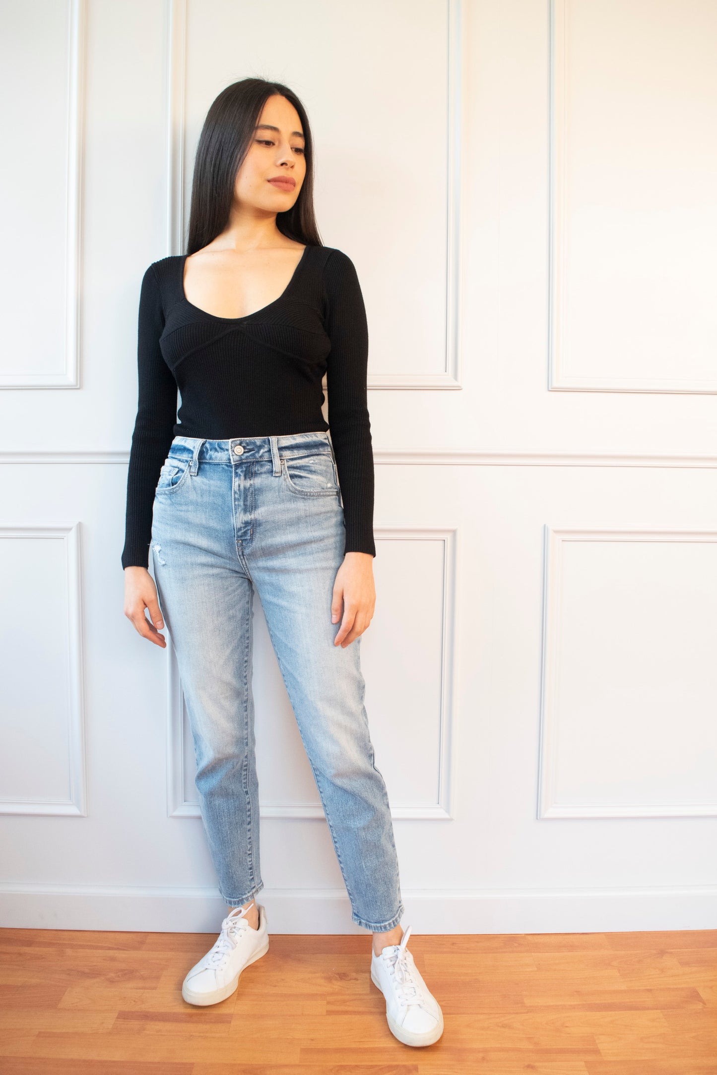 JEANS PREMIUM MOM TIRO SUPER ALTO