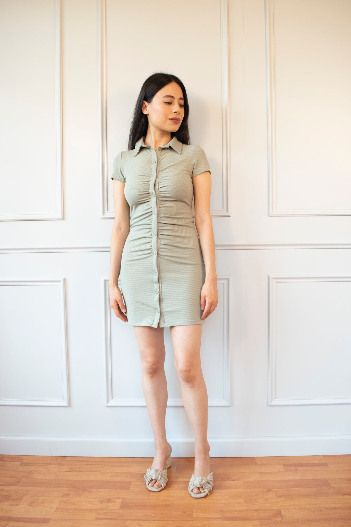 VESTIDO FRUNCE RAYÓN