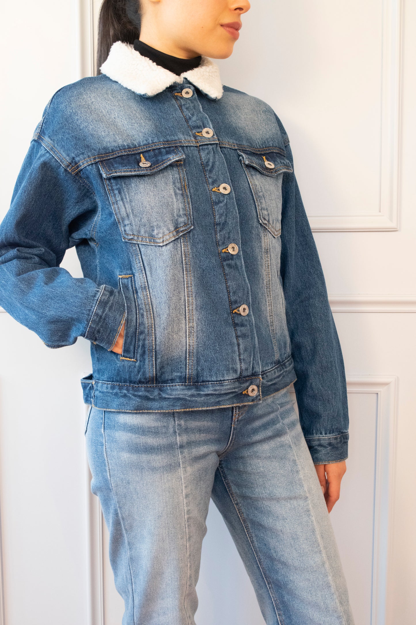 CHAMARRA DENIM BORREGUILLO