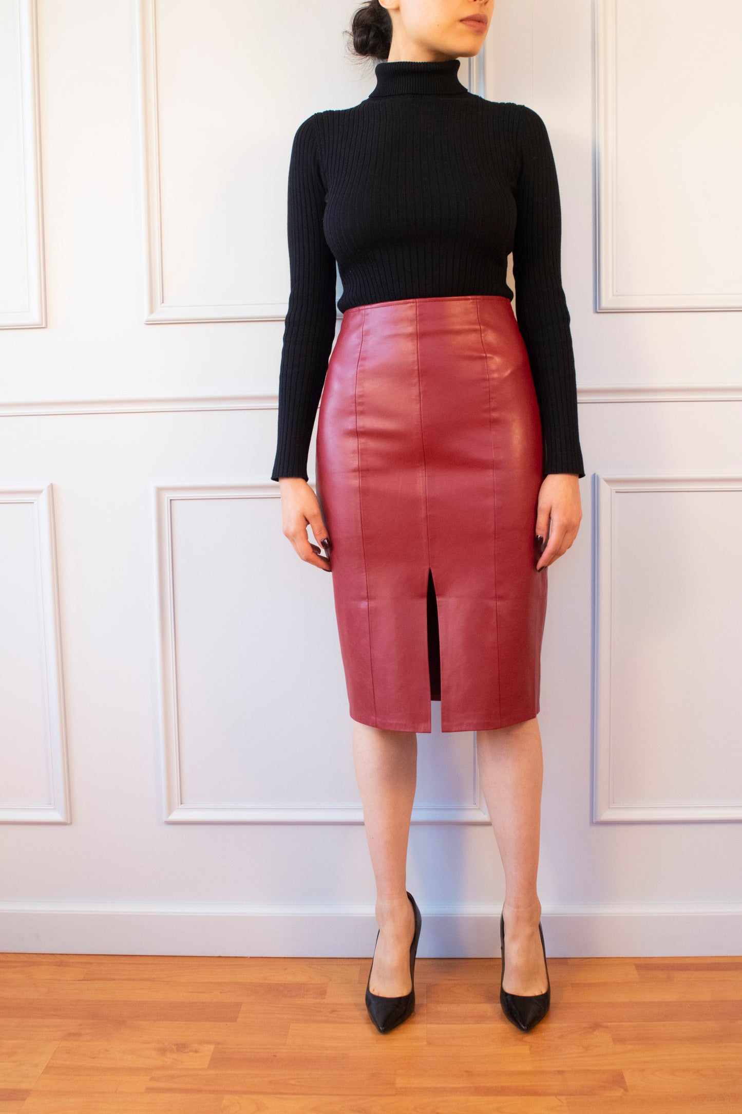 FALDA PREMIUM MIDI EFECTO PIEL
