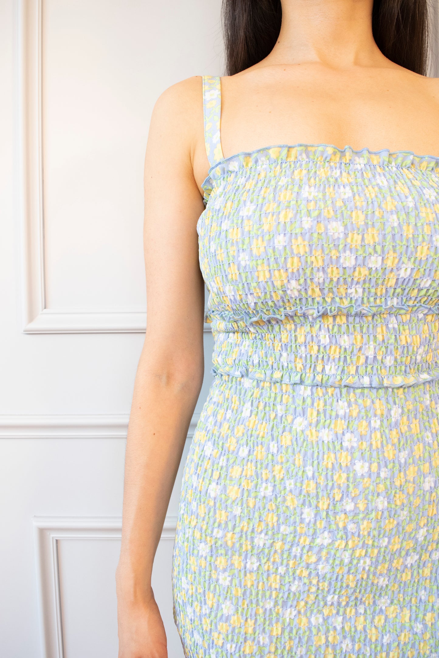 VESTIDO ELÁSTICO ESTAMPADO FLORAL