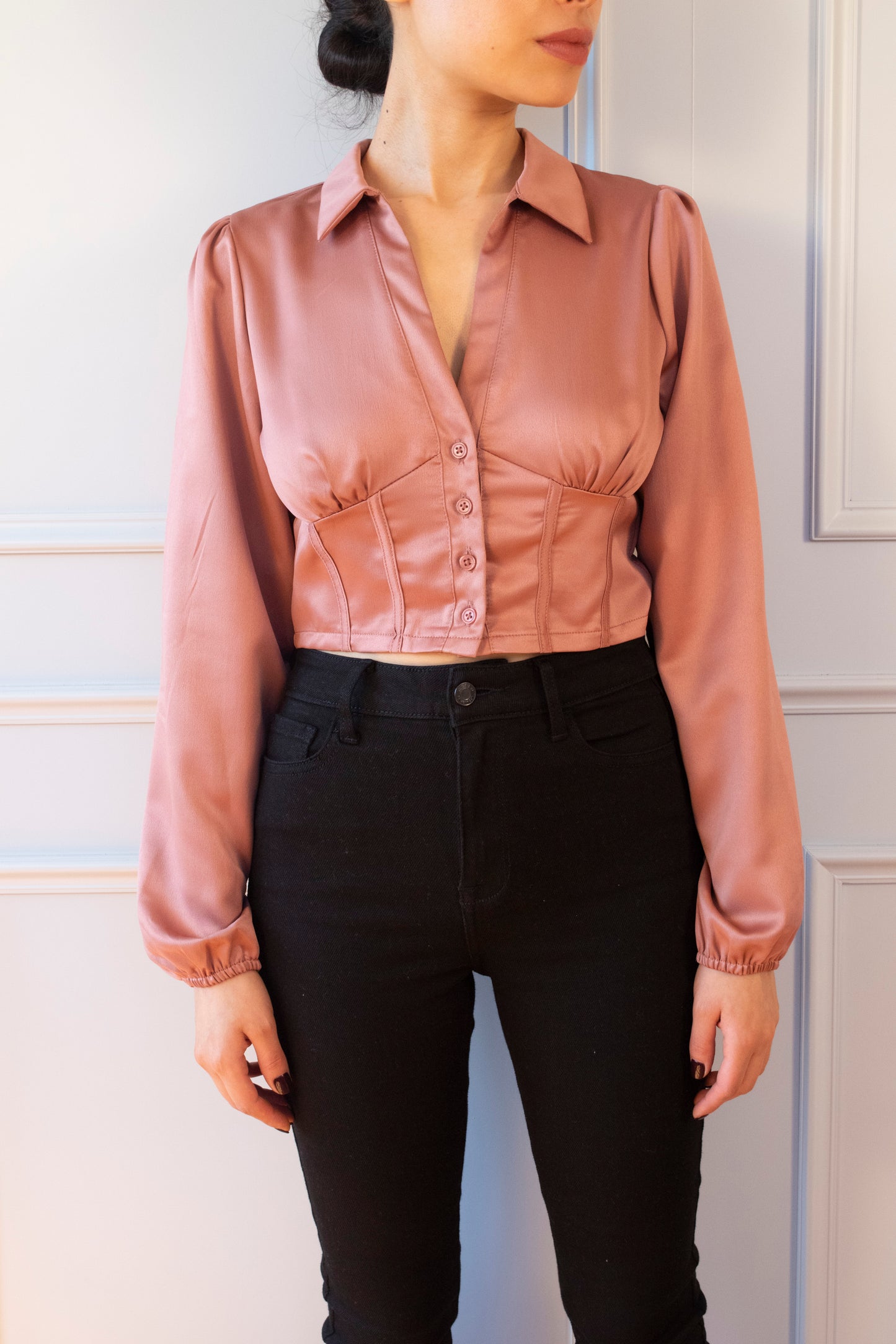 BLUSA CORSET SATINADA