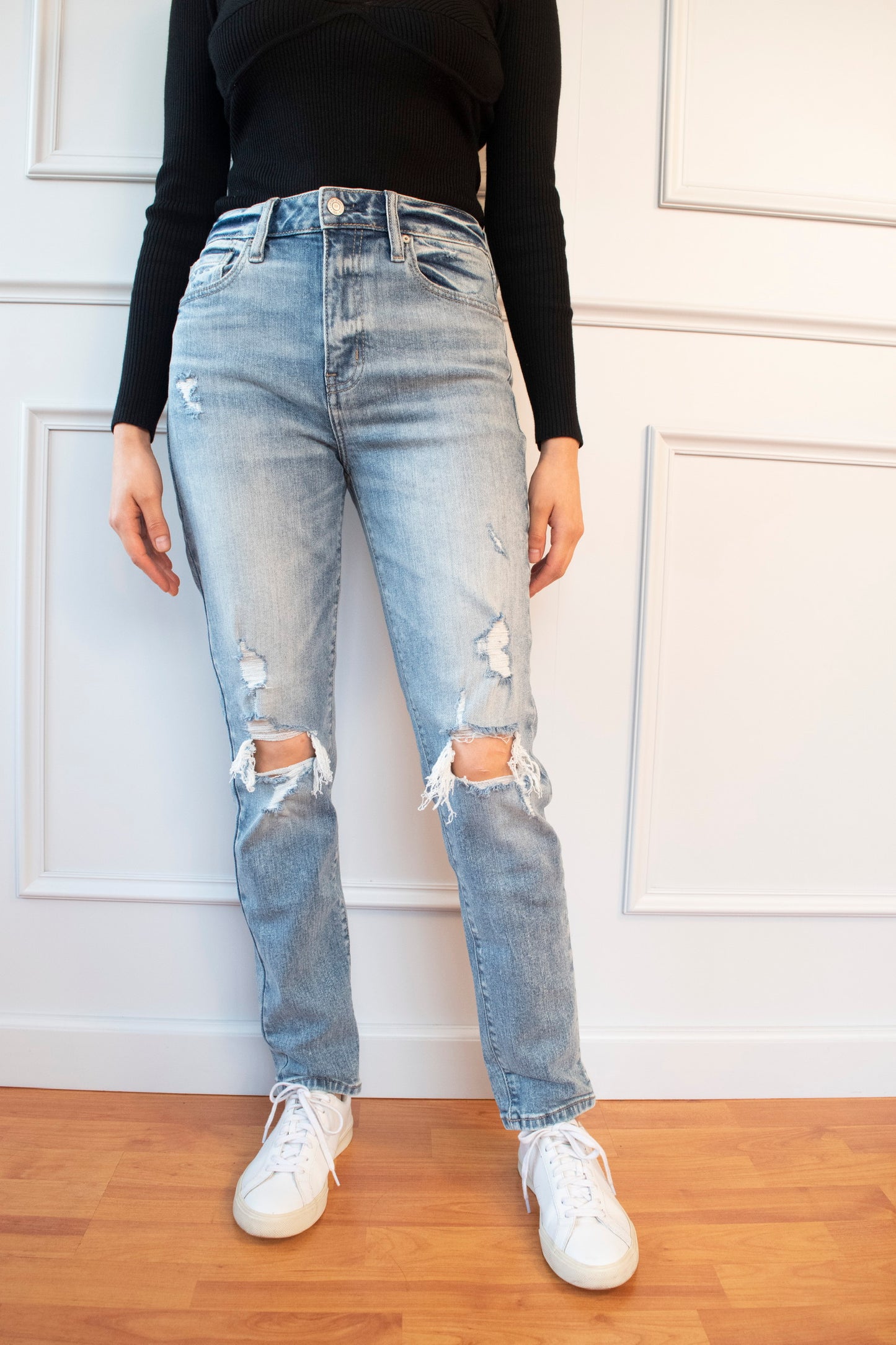 JEANS PREMIUM MOM TIRO SUPER ALTO