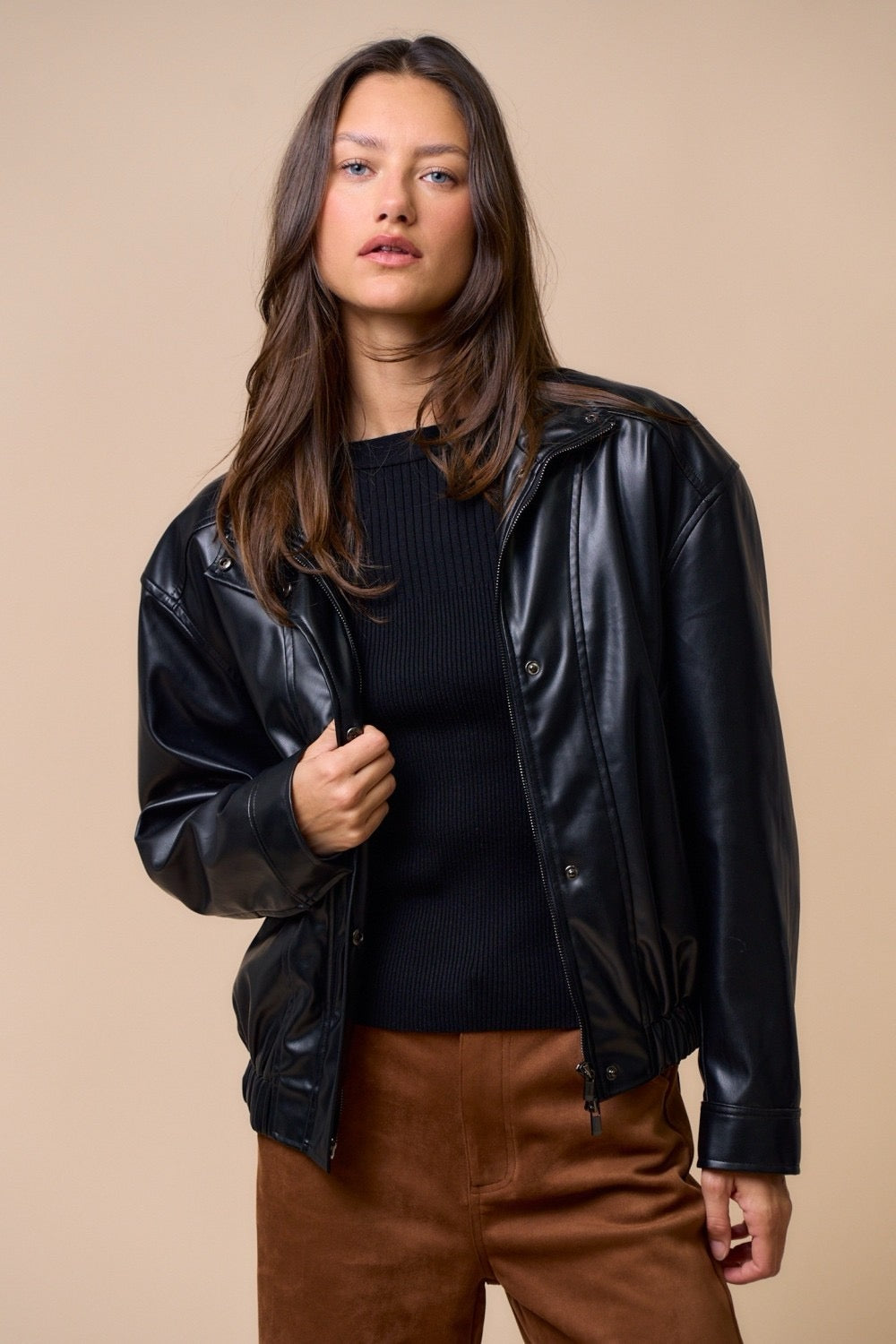 BOMBER PREMIUM EFECTO PIEL