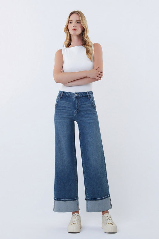 JEANS PIERNA ANCHA 28" MEZCLILLA PREMIUM