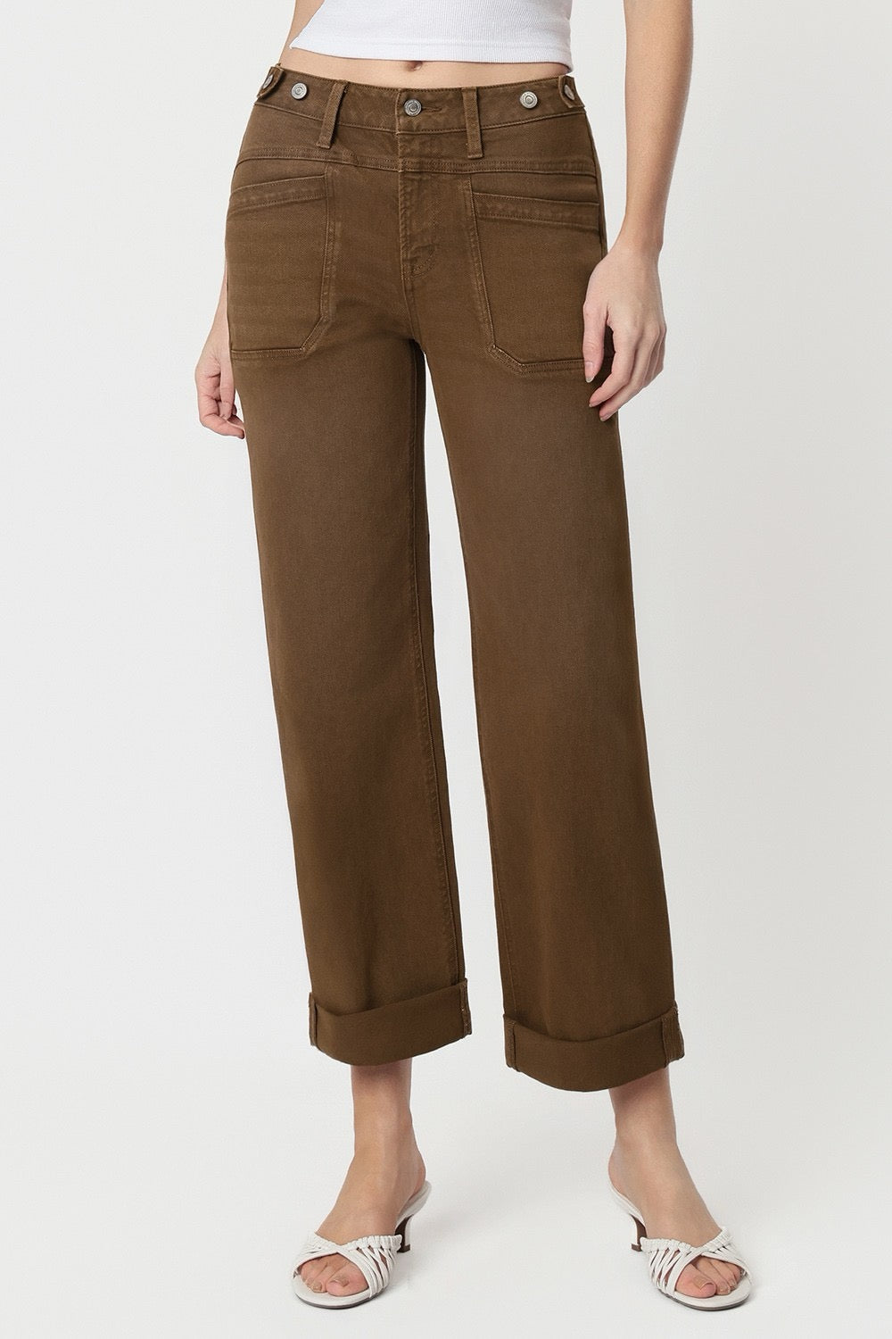 DISPONIBLE 14 DE SEPTIEMBRE JEANS PIERNA ANCHA SLIM 27" MEZCLILLA PREMIUM