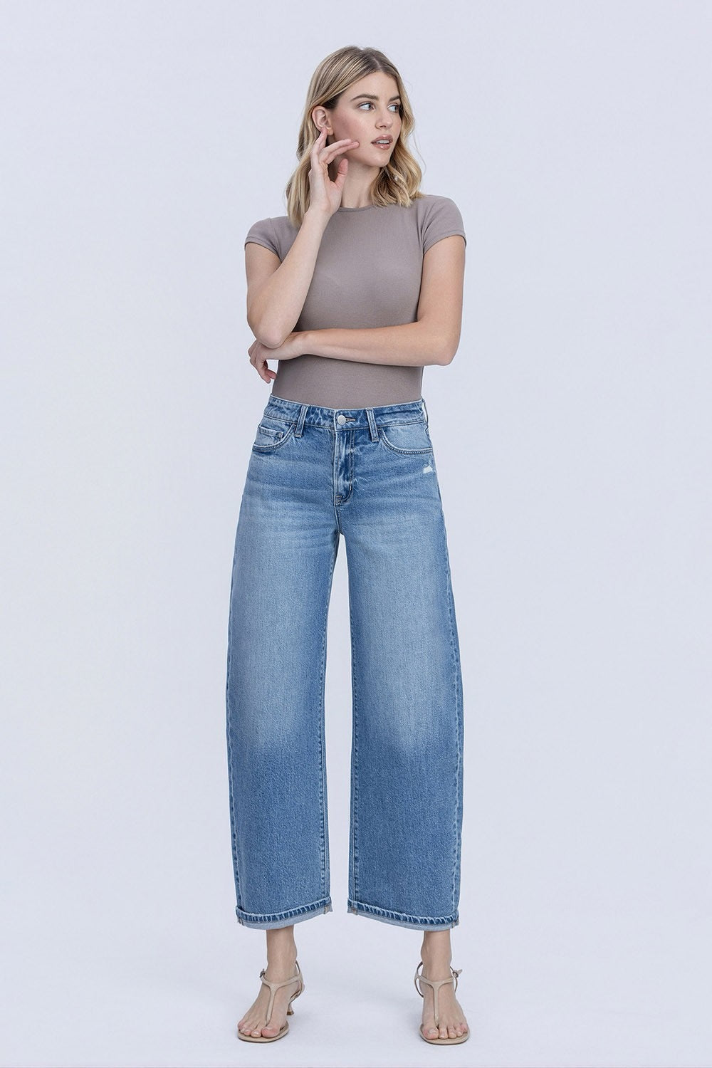 JEANS PIERNA BARRIL 27" MEZCLILLA PREMIUM