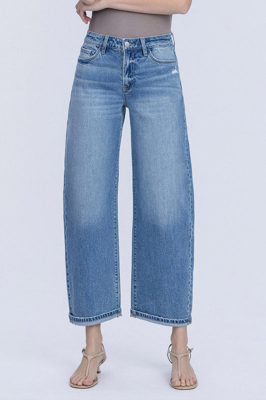 JEANS PIERNA BARRIL 27" MEZCLILLA PREMIUM