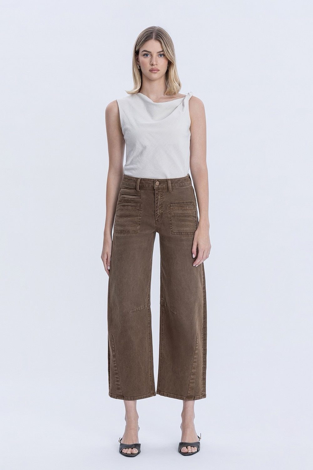 JEANS PIERNA BARRIL 27" MEZCLILLA PREMIUM