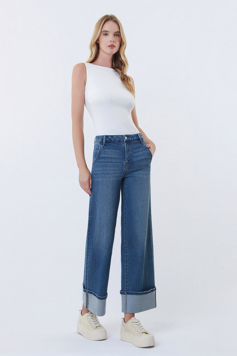 JEANS PIERNA ANCHA 28" MEZCLILLA PREMIUM