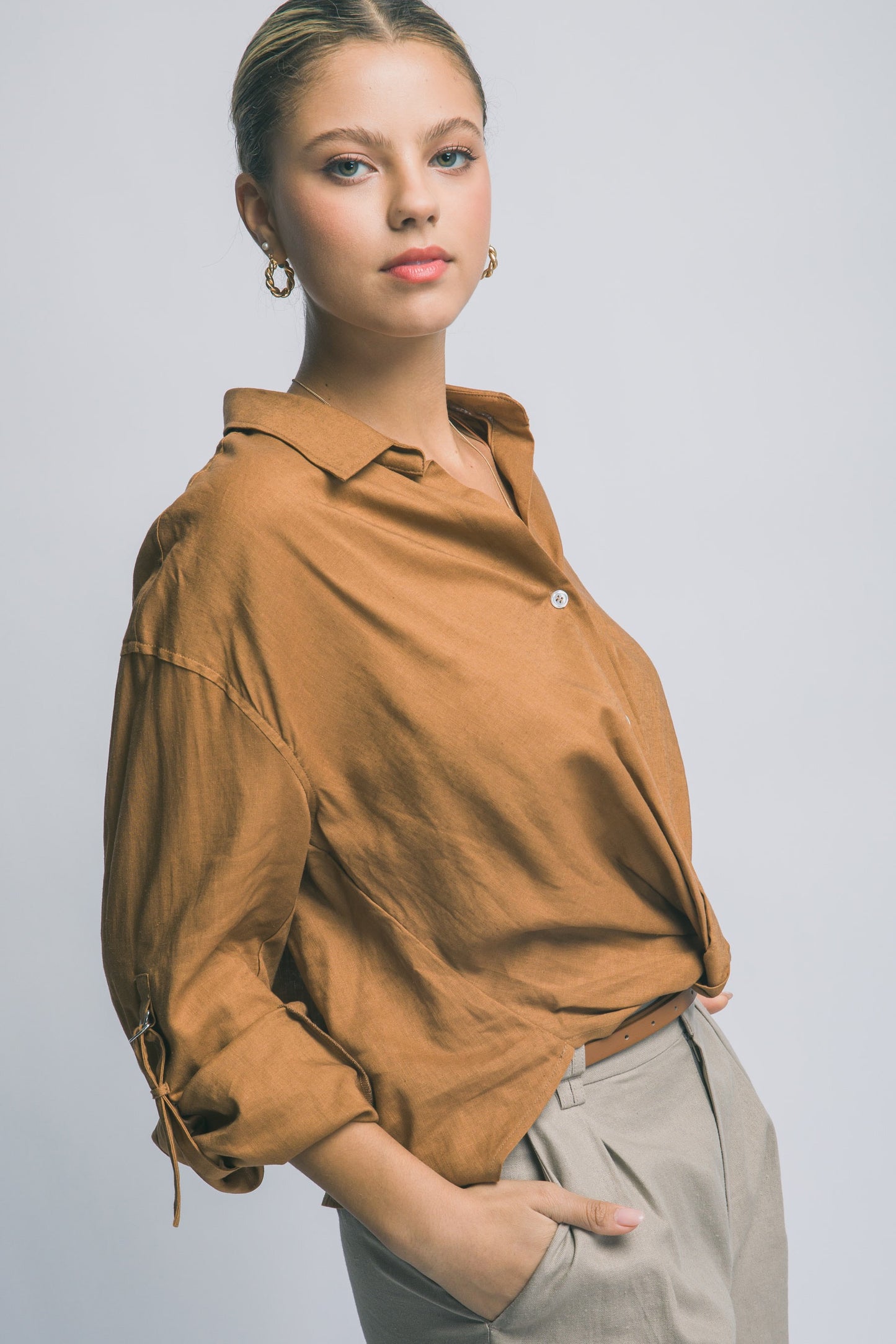 CAMISA NUDO LINO-VISCOSA