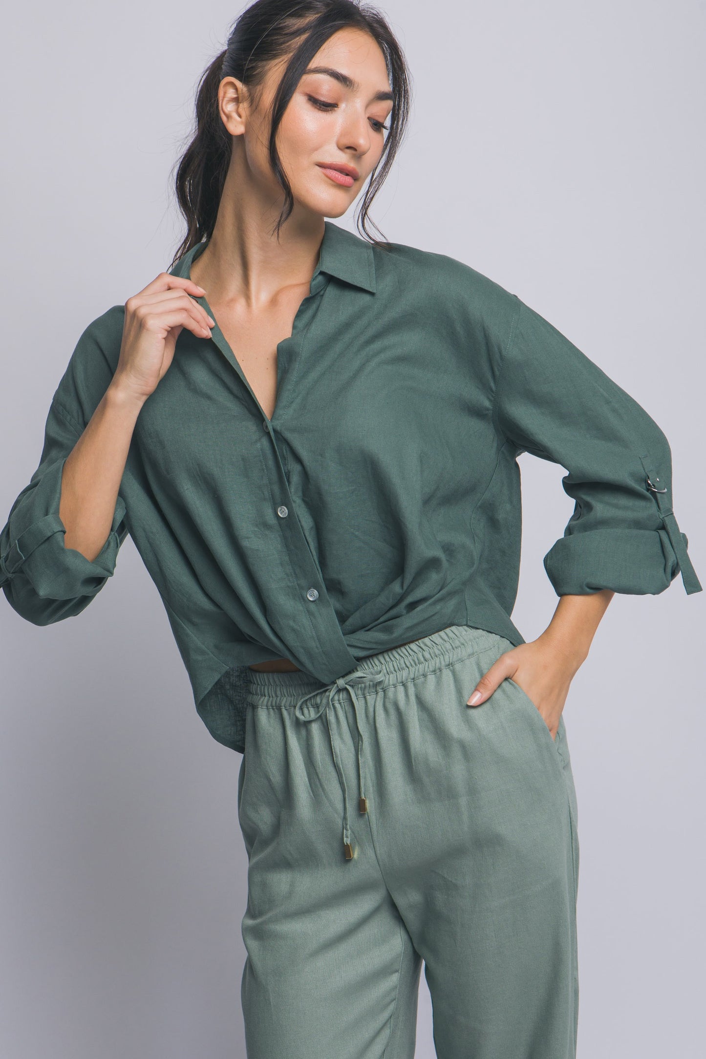 CAMISA NUDO LINO-VISCOSA