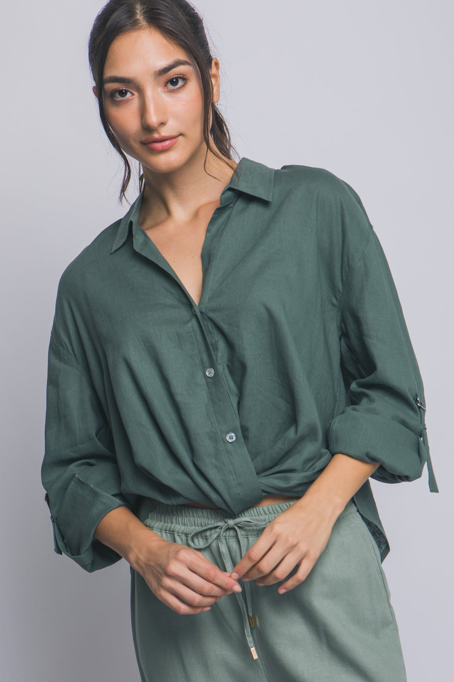 CAMISA NUDO LINO-VISCOSA