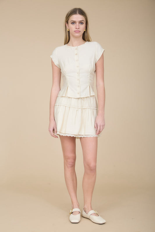 SET BLUSA/FALDA FIBRA NATURAL