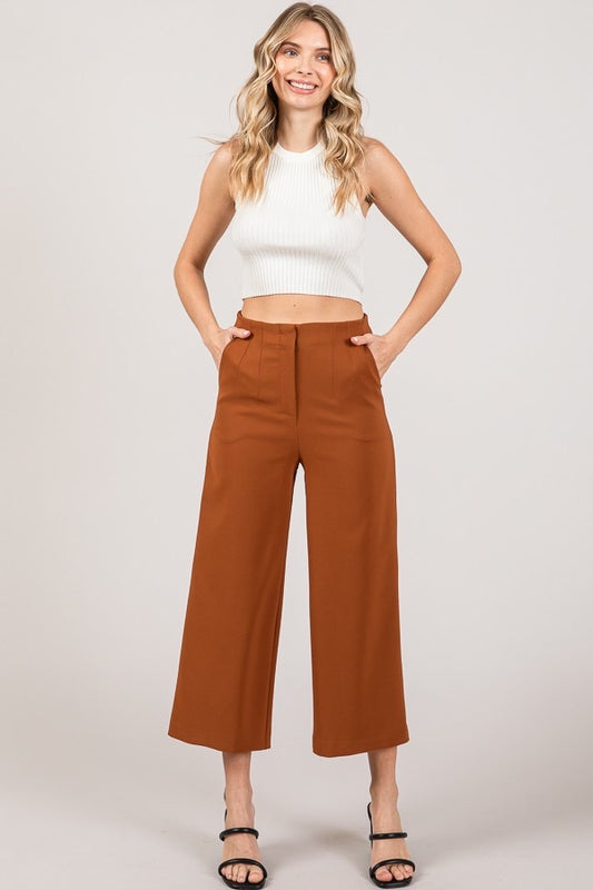 PANTALON PIERNA ANCHA CORTO