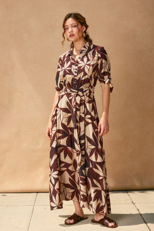 VESTIDO PREMIUM CAMISERO FIBRA NATURAL