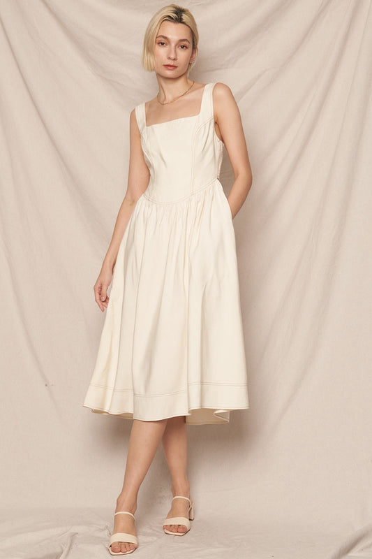 VESTIDO PREMIUM MIDI FIBRA NATURAL
