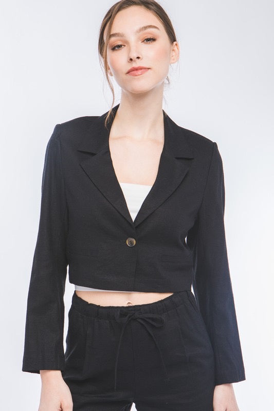 BLAZER CROPPED LINO VISCOSA