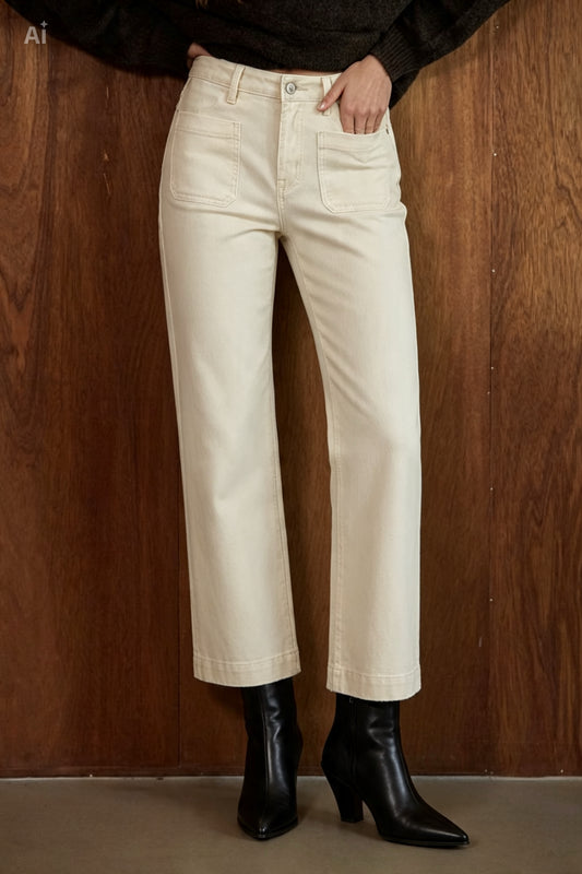 JEANS PIERNA ANCHA SLIM 28" MEZCLILLA PREMIUM