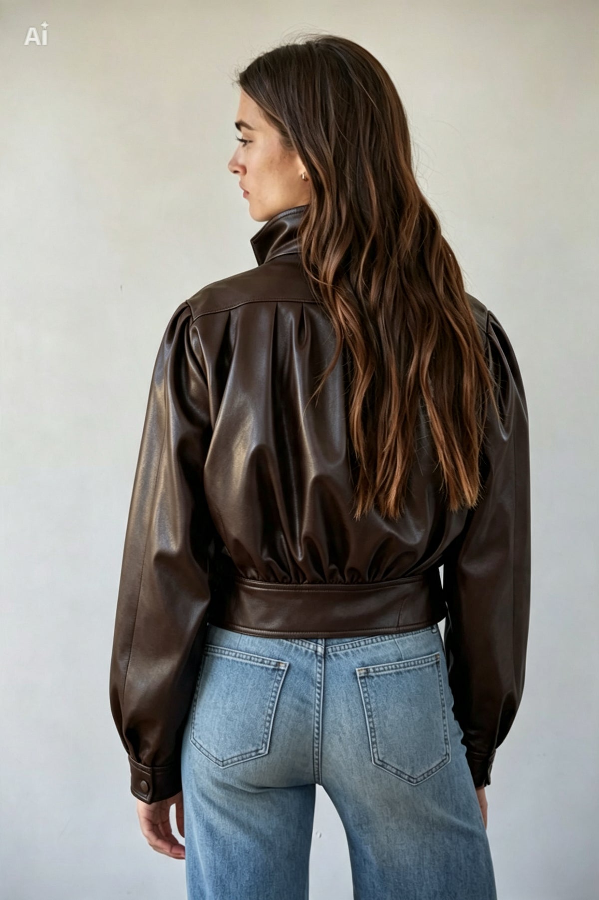 CHAMARRA BOMBER EFECTO PIEL