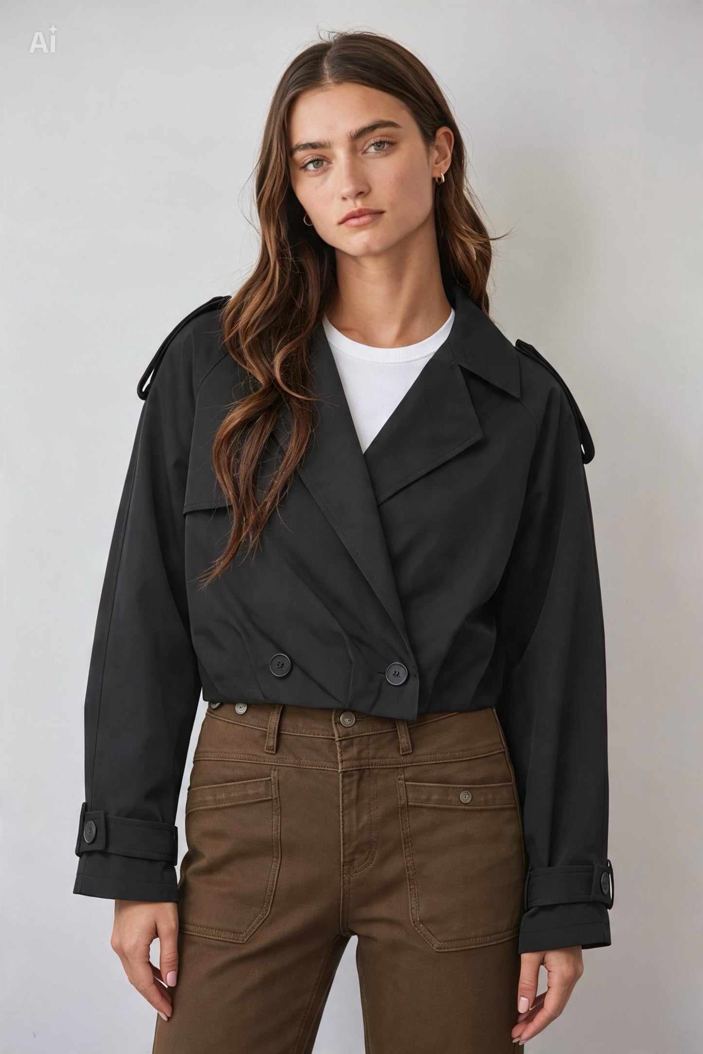 DISPONIBLE 11 DE AGOSTO TRENCH COAT CROPPED