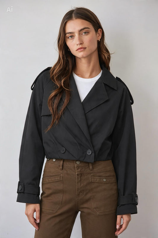 DISPONIBLE 11 DE AGOSTO TRENCH COAT CROPPED