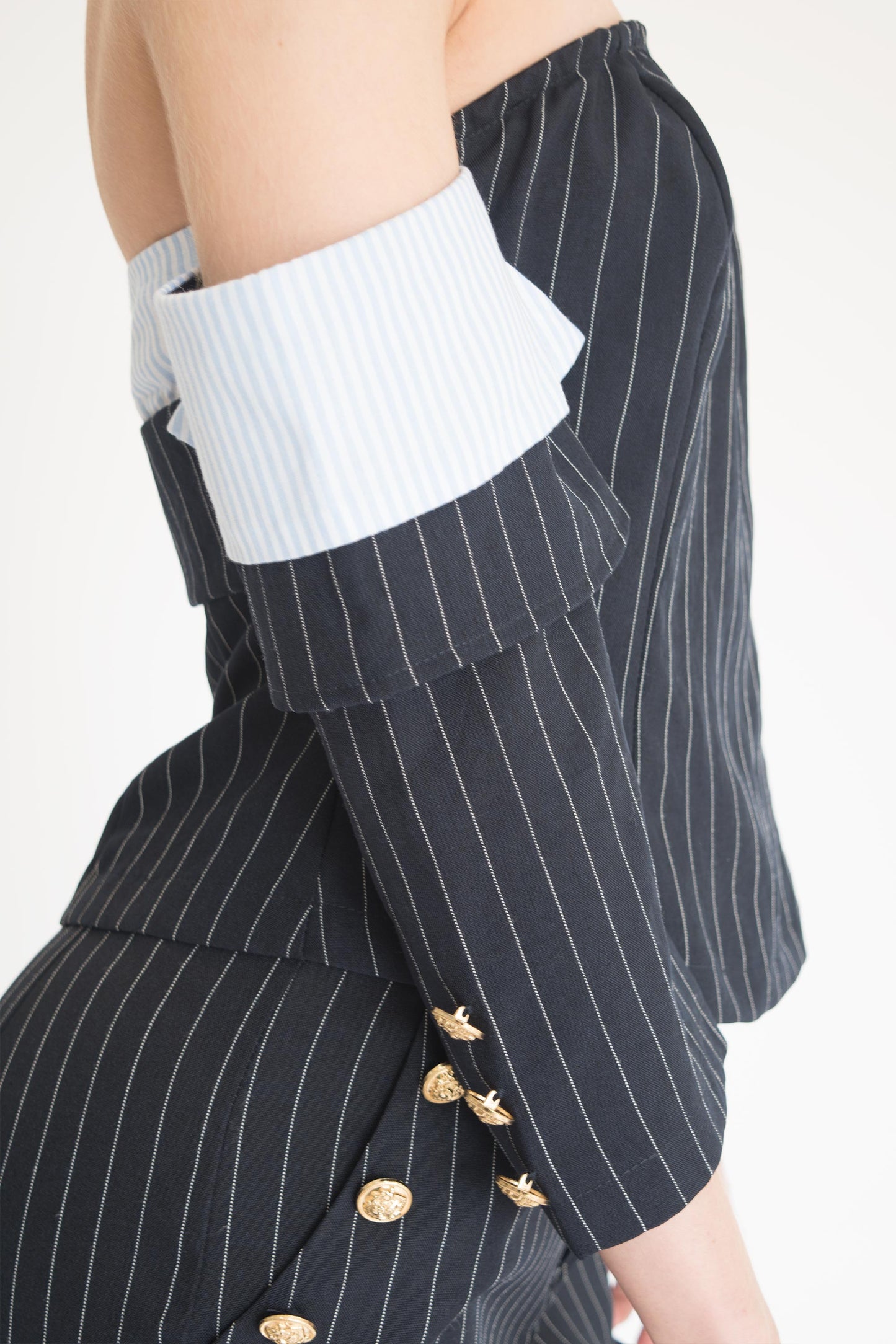 Stripe tube top pants set